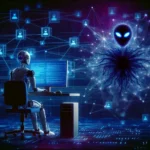 "Ilustrasi Model AI yang Mendeteksi Tanda-Tanda Awal DDoS pada Situs Pemerintah - Teknologi Keamanan Siber."