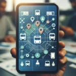 Alt Text: "Ilustrasi aplikasi navigasi berbasis komunitas yang membantu pengguna menemukan rute transportasi umum lokal dengan efisiensi tinggi."